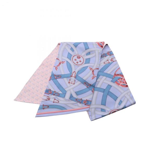 Hermes Hermès Maxi Twilly CAVALCADOUR Silk Scarf for Women, Blue, Pink, Multi... - Picture 1 of 3